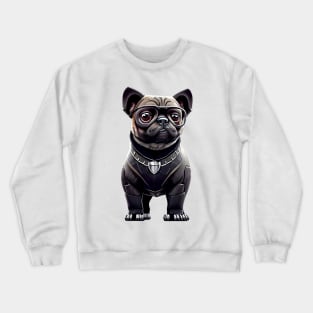 Cute Black Pug in Panther Costume - Adorable Pug Dressed as a Fierce Jungle Cat Crewneck Sweatshirt